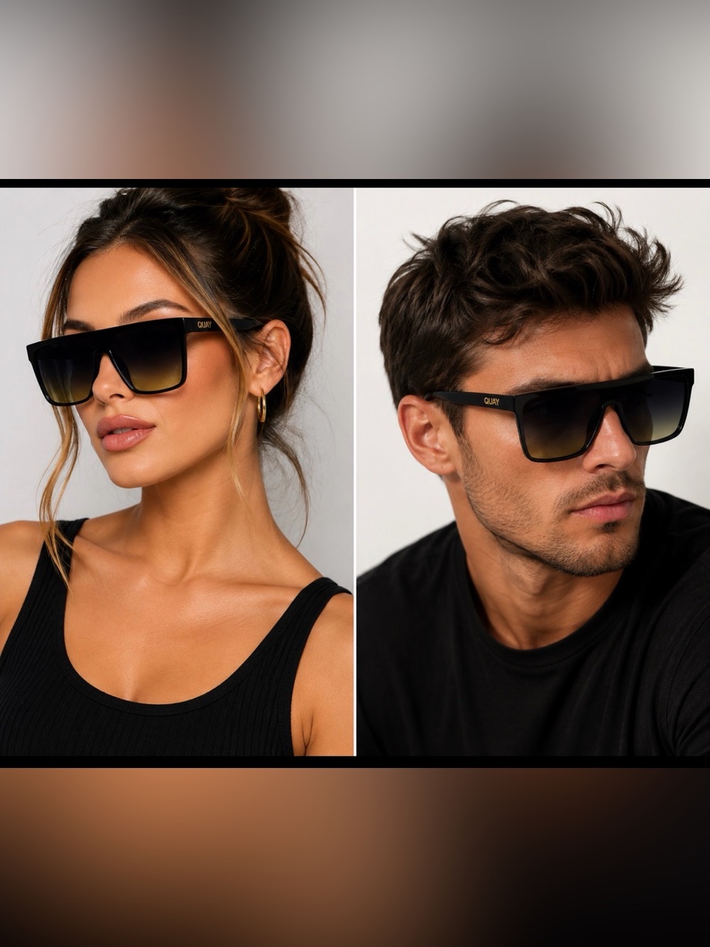 NEW QUAY Nightfall Shield Sunglasses Matte Black / Black Gold Medium Unisex